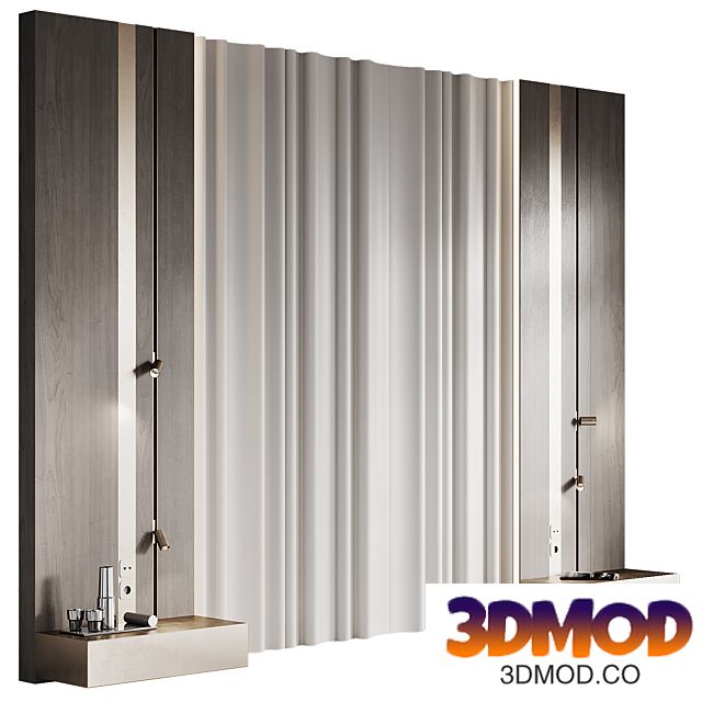 Headboard with wall moldings