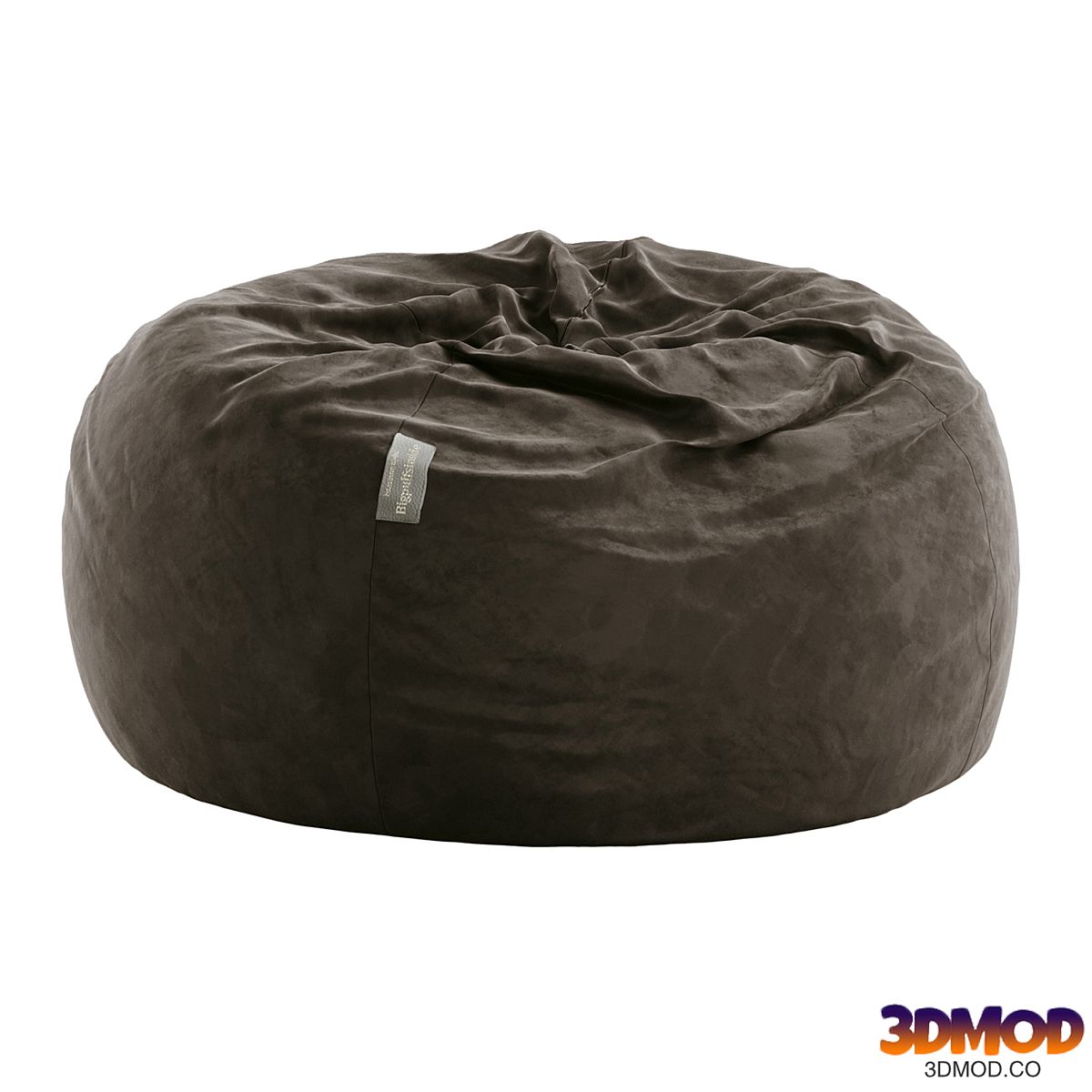 Frameless pouf with zipper
