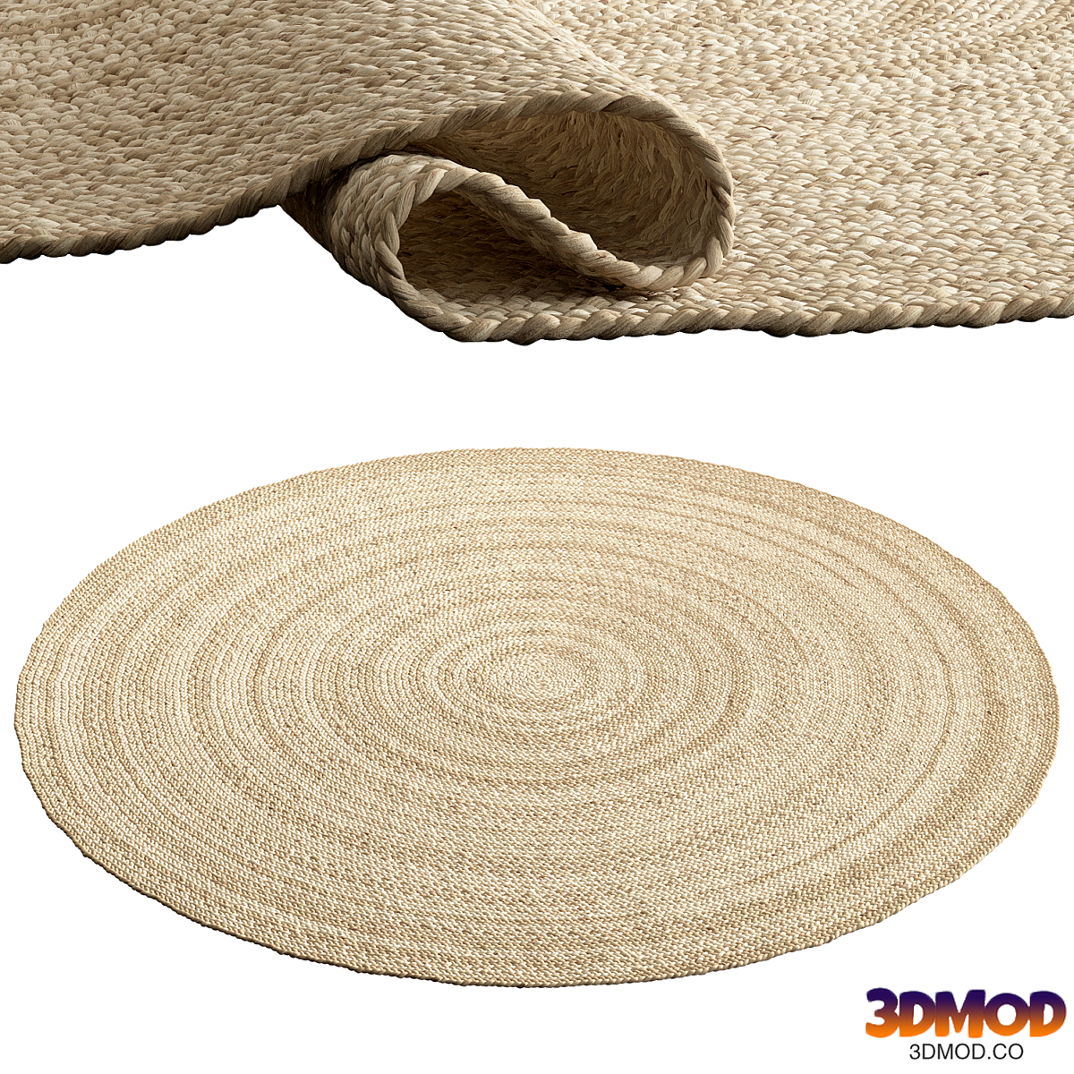 SAFAVIEH Dina Coastal Jute Rug Round