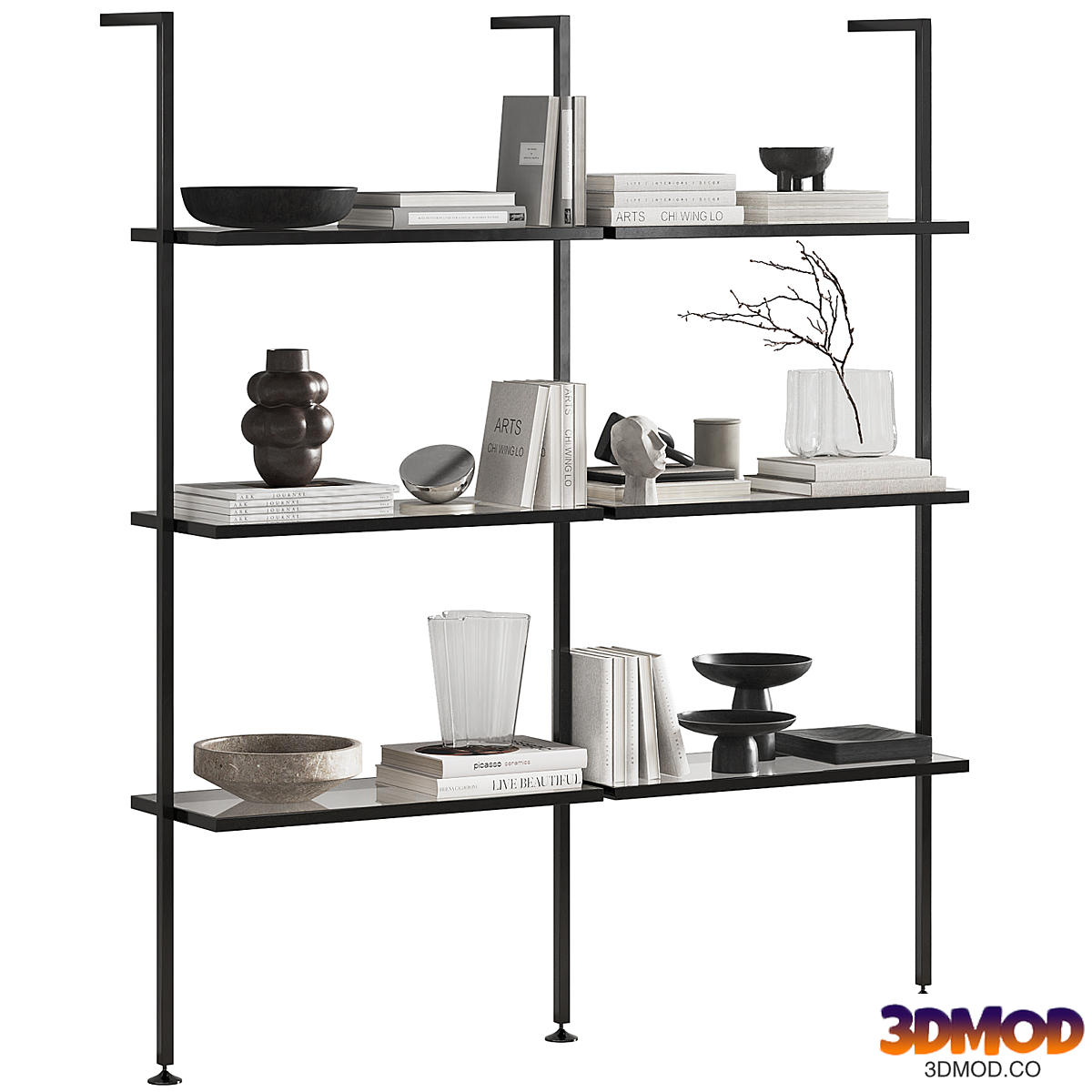 Shelving unit with Zalf decor