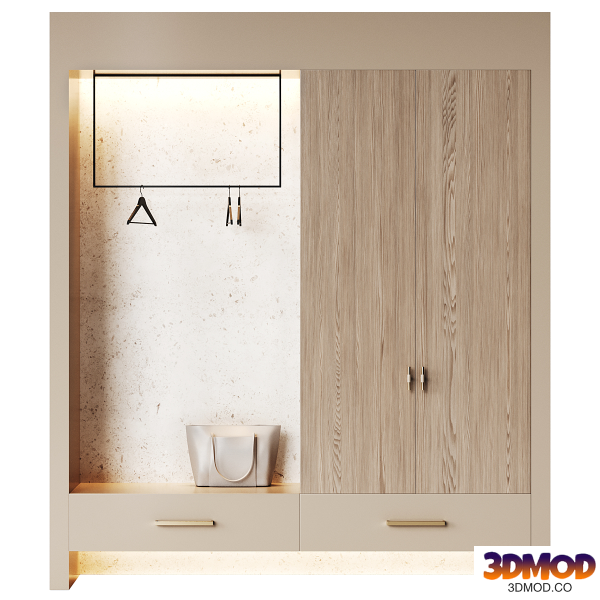 Hallway area with a minimalistic hanger