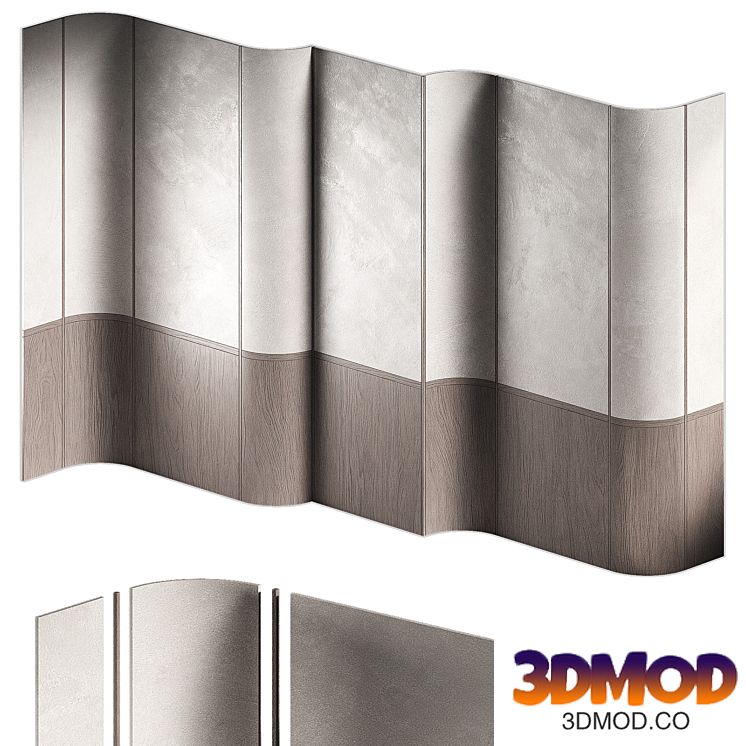 Wall panels 10. Rounded external and internal corner. Modular thin partitions