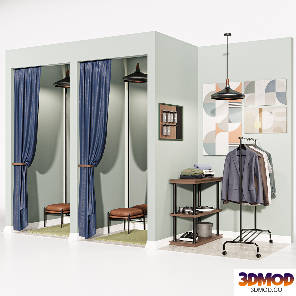 Fitting room for a clothing store