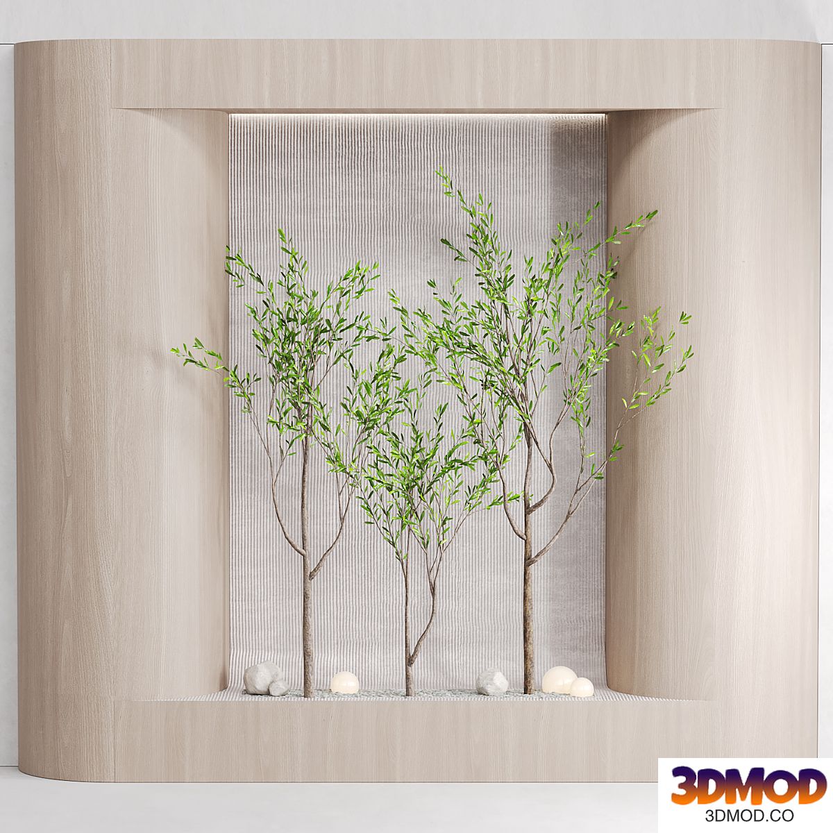 Trees set composition 2 colors options