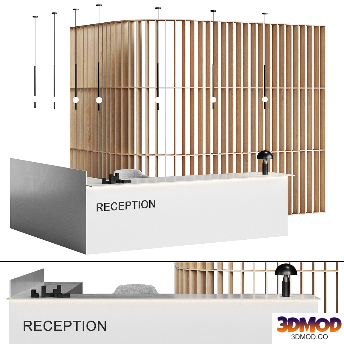 Reception stand ALUMINUM by THOM FOUGERE