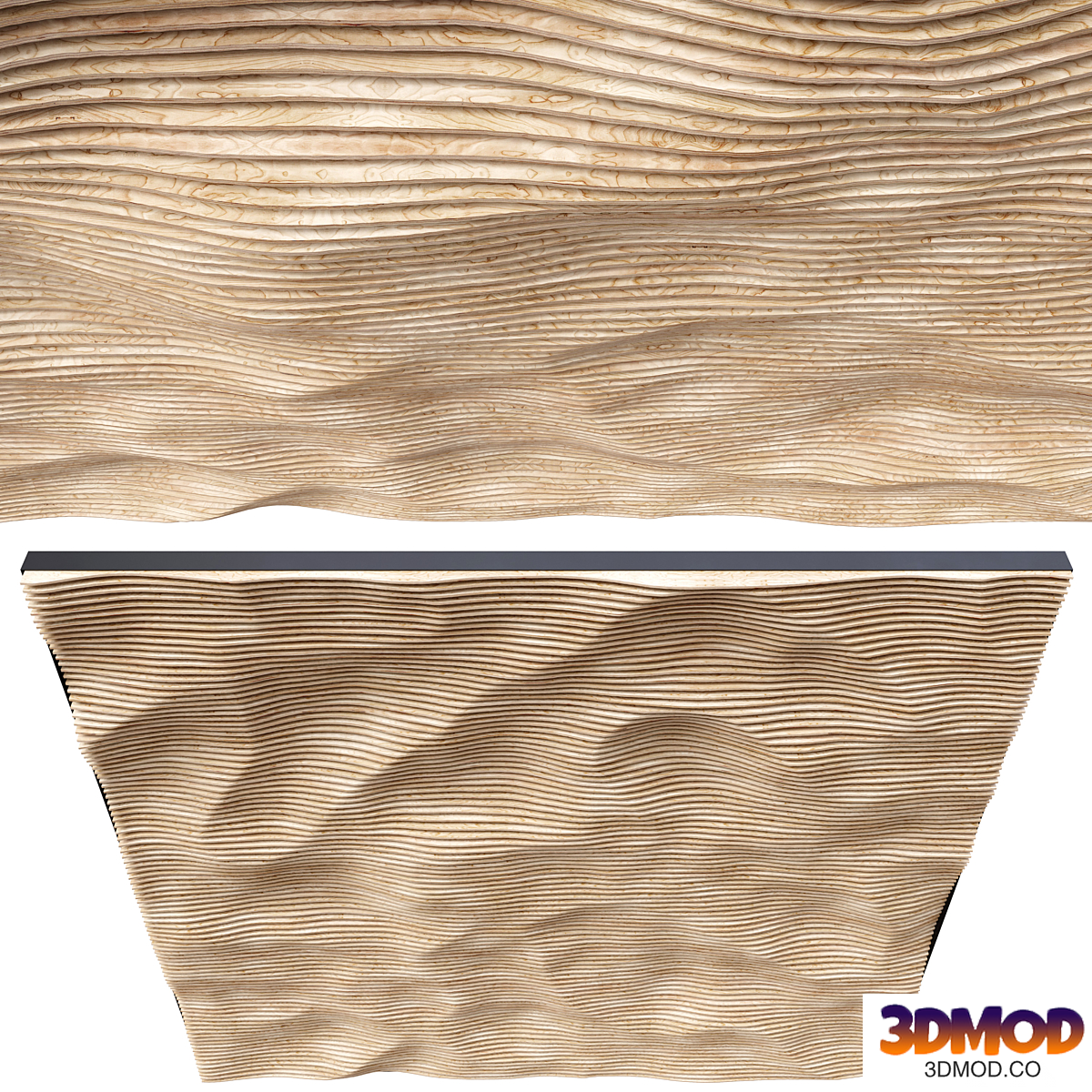 Wavy ceiling made of plywood sheets 2