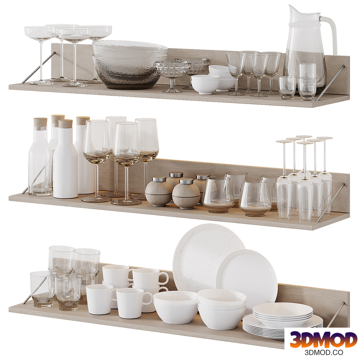 Decorative set of kitchen utensils 003 | Decor set Kitchen Utensils