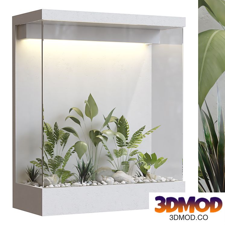 minimal courtyard green plant in box set 402