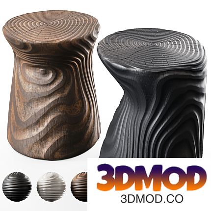 Relief wood stool