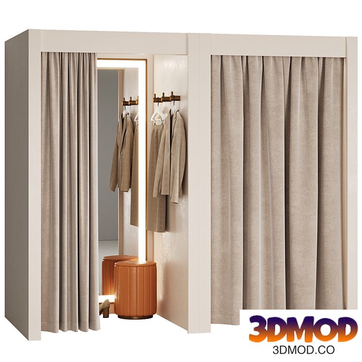 Fitting room for a clothing store