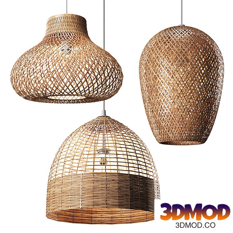 Set of Wicker lamps #1