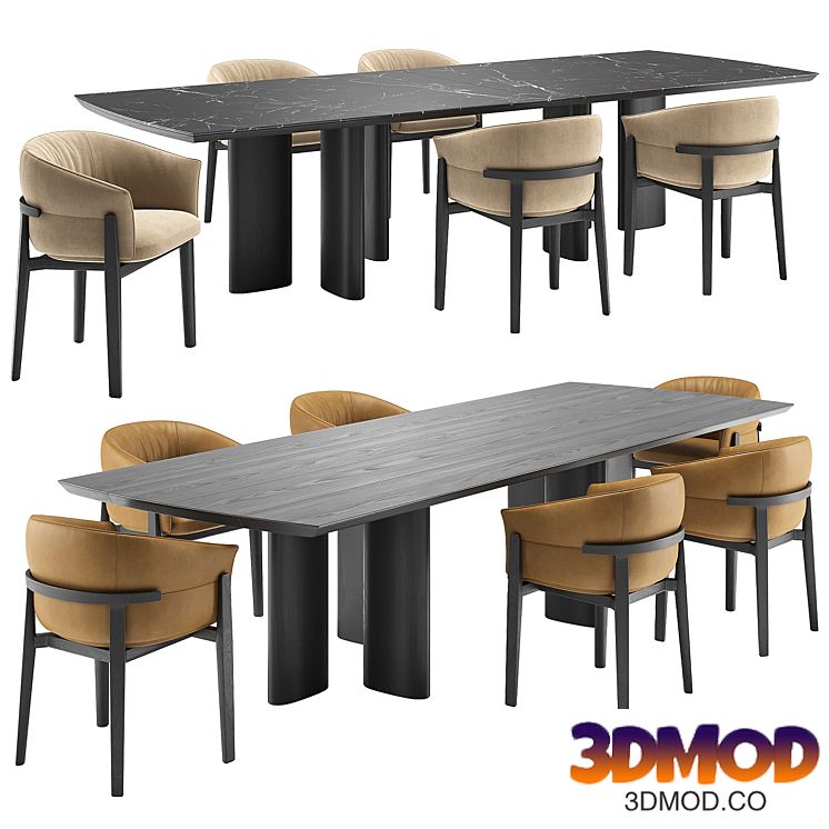 Leopold Chair & Adrien Table by Poliform