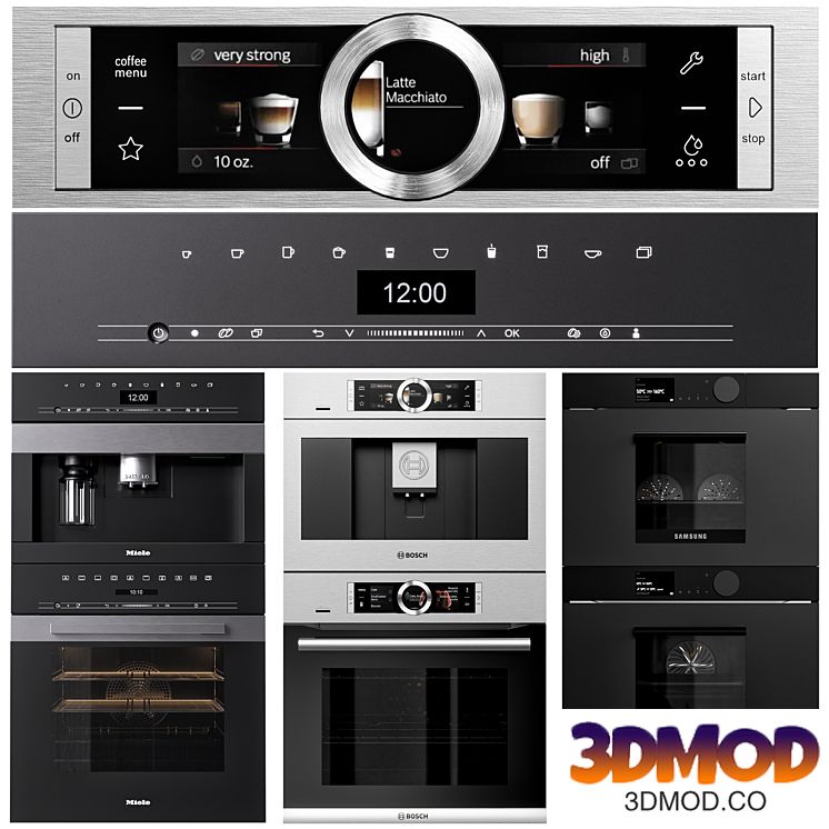 bosch ,miele and samsung infinite line double oven and coffeemaker collection