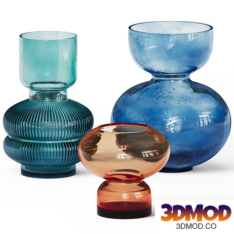 Colored glass vases 01
