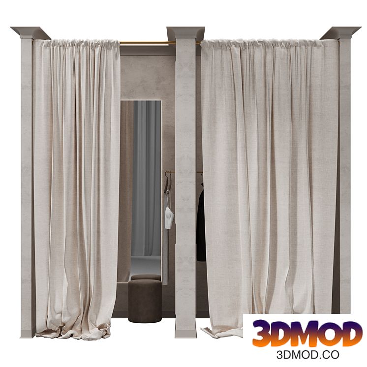 Fitting room for clothing store 002