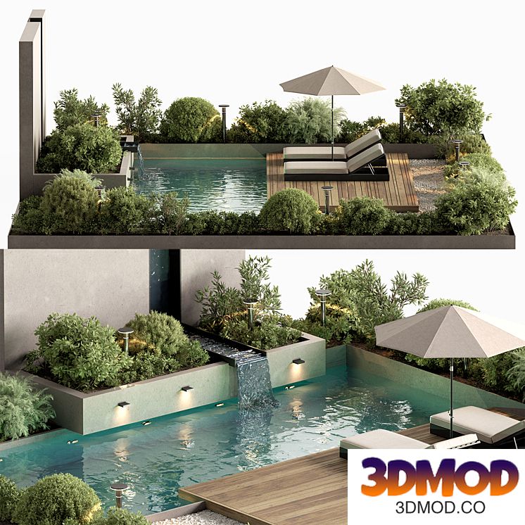 Landscape Furniture and Pool - Set 112