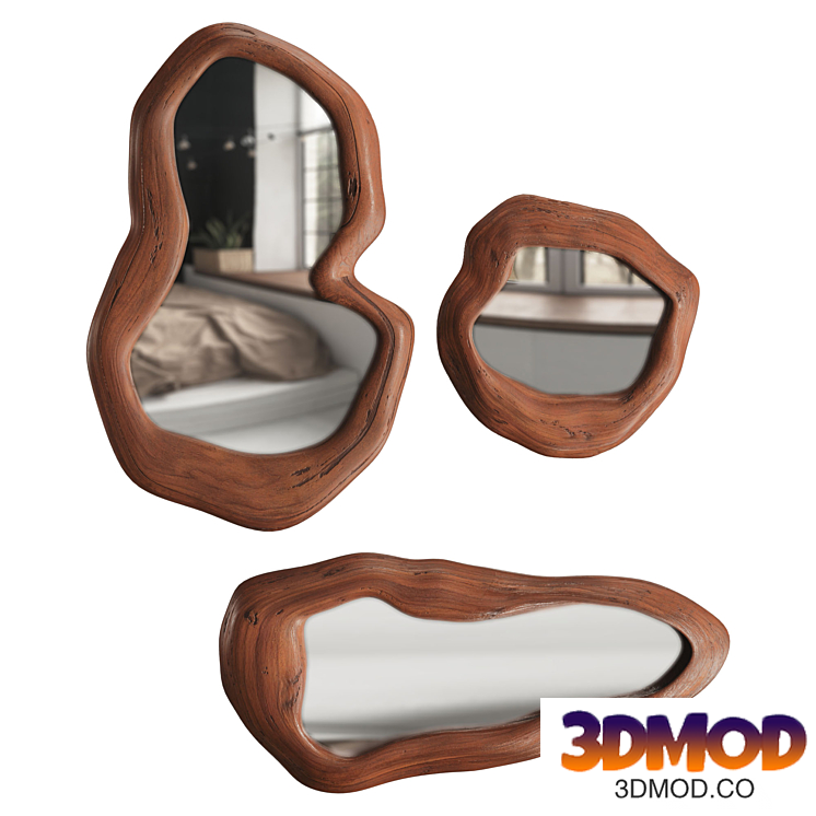 Mirrors in Wooden Frame