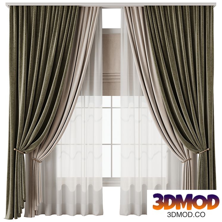Curtain with tulle 38
