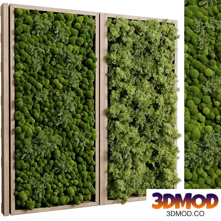 wooden frame Vertical plant and moss garden wall decor box 89