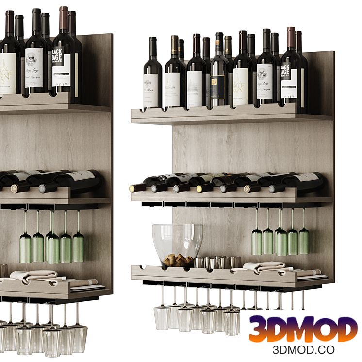 Decorative set of wine and glasses