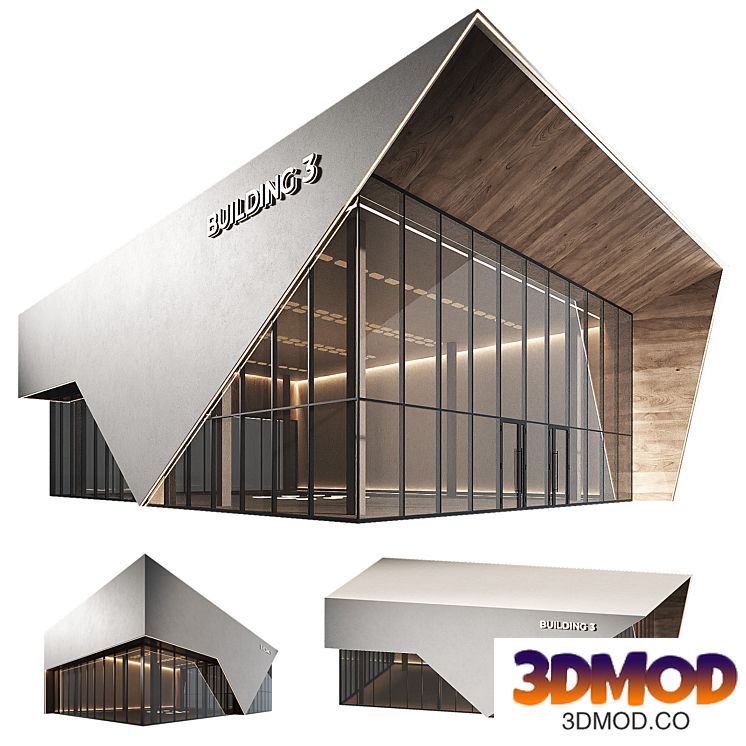 Commercial building 3. Trade pavilion. Exhibition salon. Showroom.
