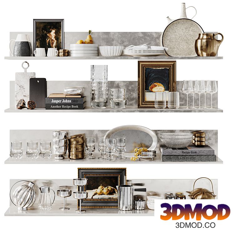 Set of decor and dishes for the kitchen