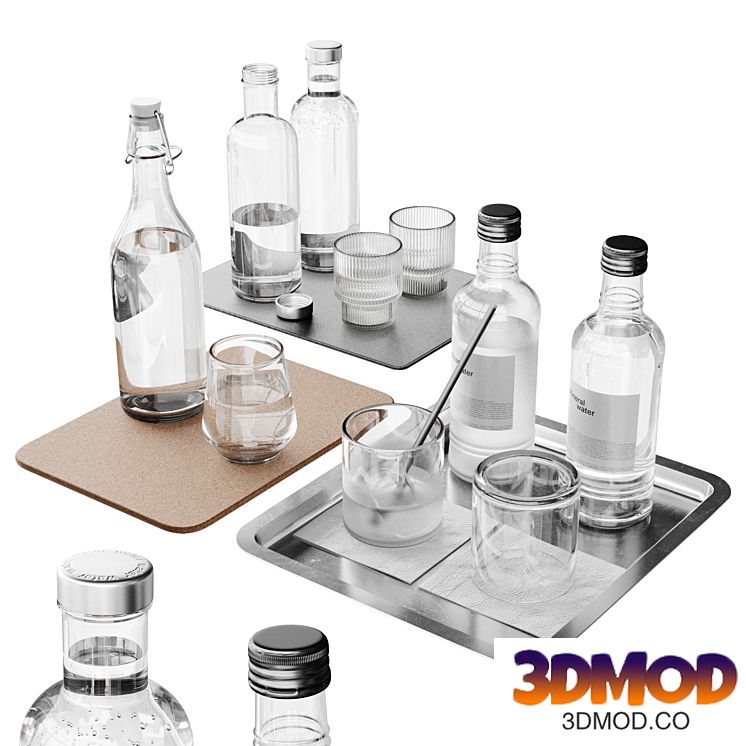 Bottle and glass 01