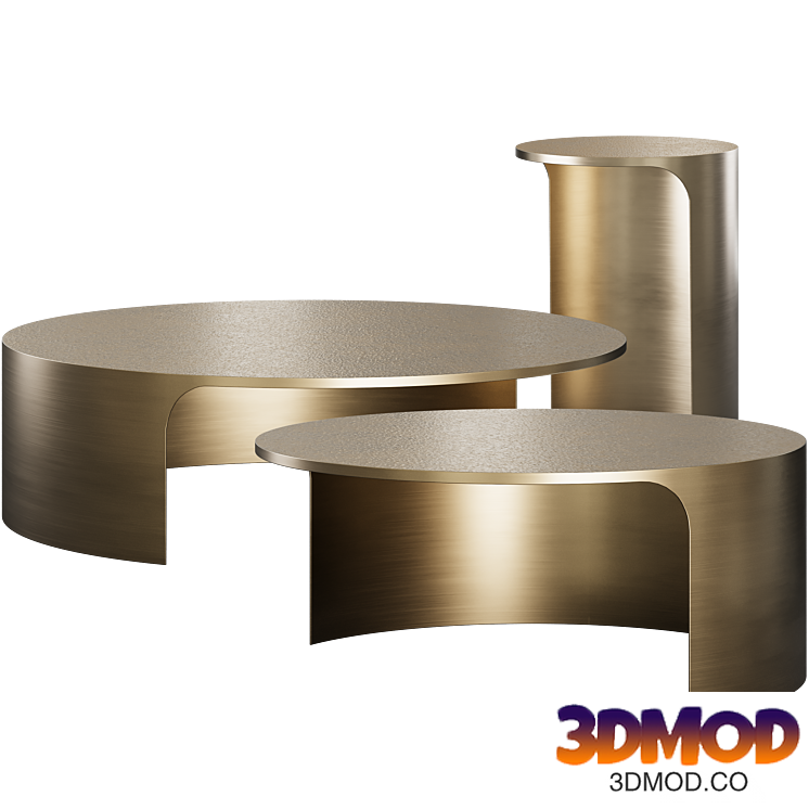 Hammered Brass Palace Side Table by Elie Saab Maison