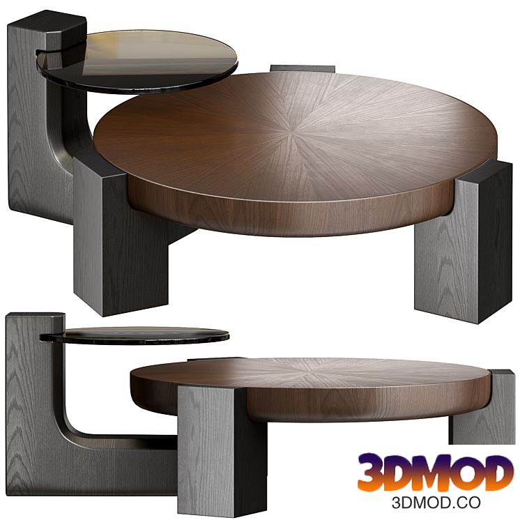 Rhuardhi Modern Round Wood Coffee