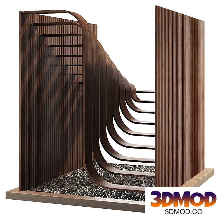 Wooden curved stairs
