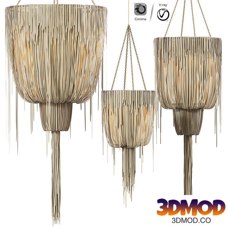 Large Round Double Ball Urchin Chandelier