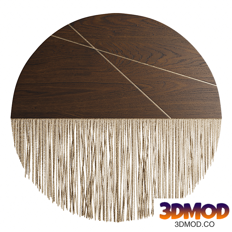 Panel with macrame