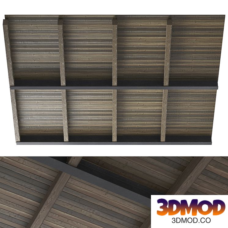 Wood ceiling beams