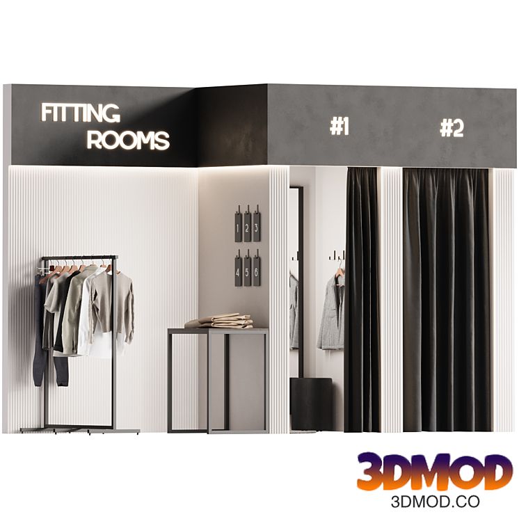 Fitting room for a clothing store