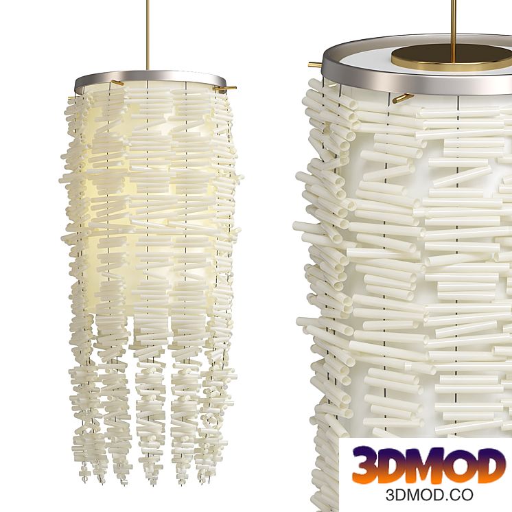 White Straw Hanging Light