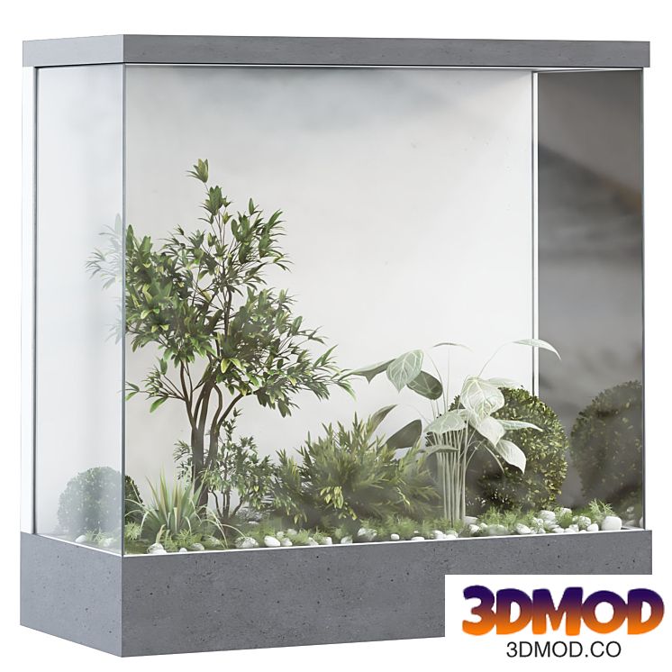 vertical plant in box greenwall and partition set 369