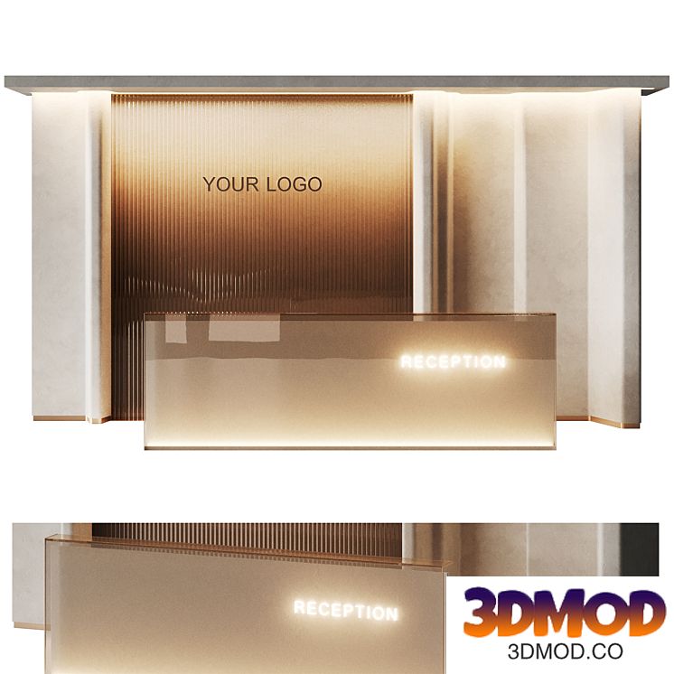Glass reception desk