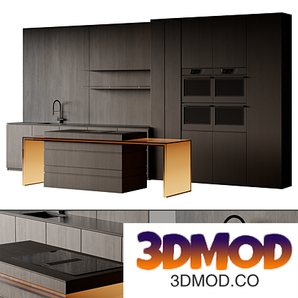 Kitchen 09 In Black Style