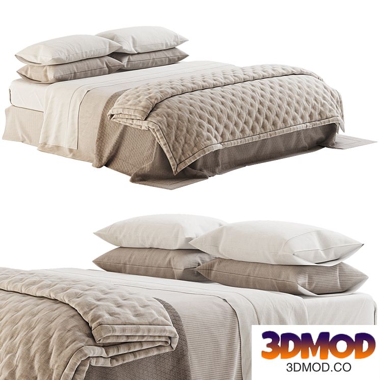 Linen Bedding with Quilted Plaid
