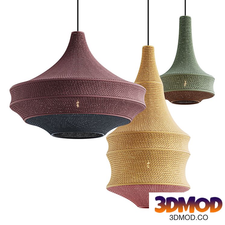 Crochet Pendant Lamp by Hamimi Design