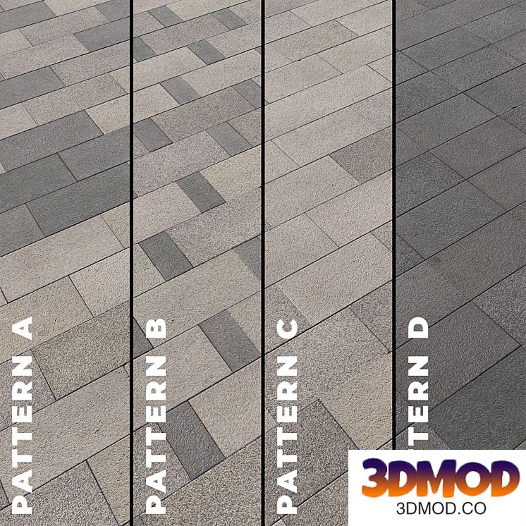 Set of four large paving stone textures 3180