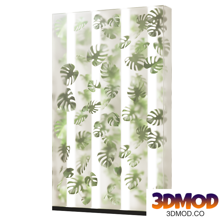 Monobouquet of monstera leaves. Lightbox