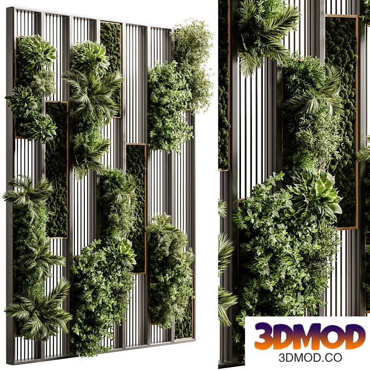 Wooden planks and vertical garden 15