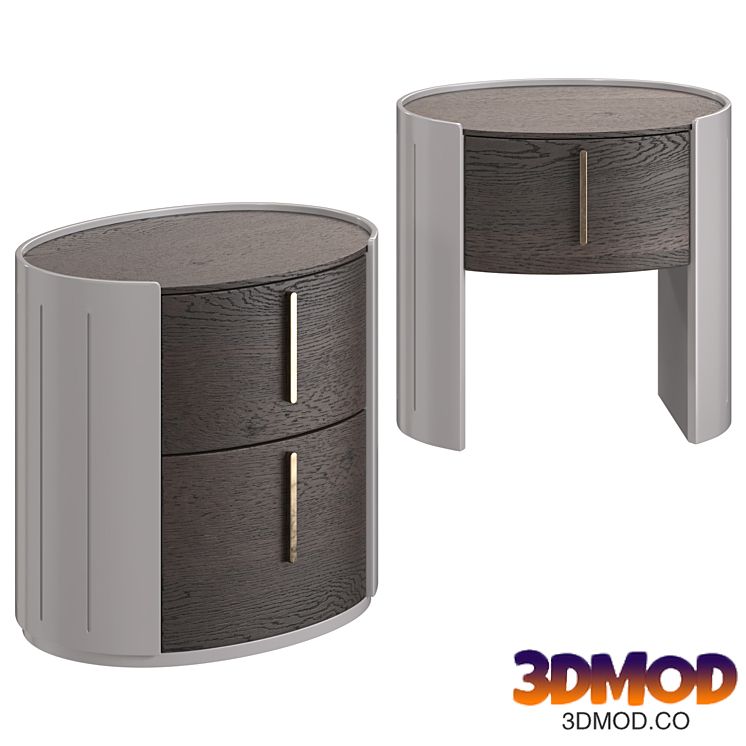 Nightstand with drawers dark veneer Garda Decor