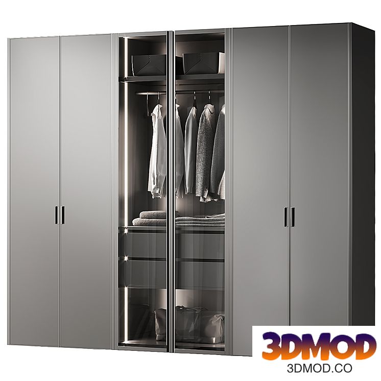 Wardrobe with lighting