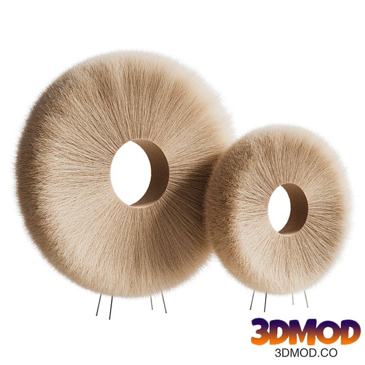 Abstract Furry Fluffy Ring Sculpture