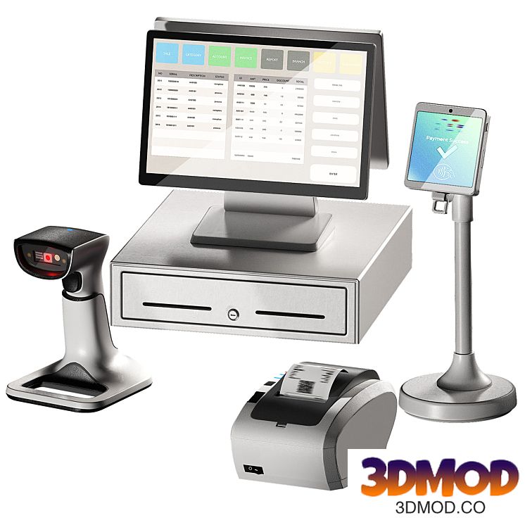 Set of cash register equipment