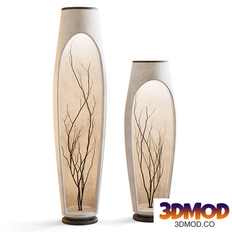 Art lamp with natural elements