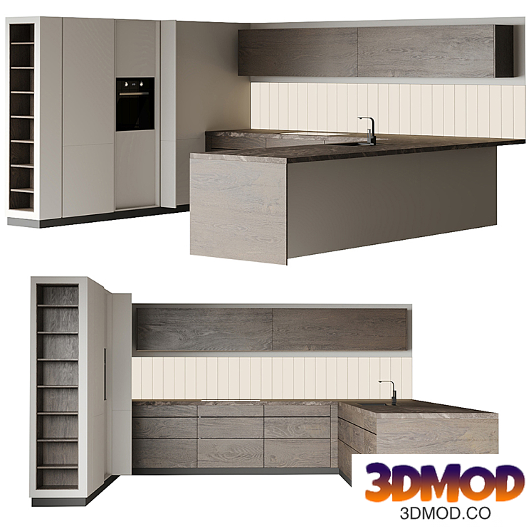 U-shaped Kitchen Espirit by Leicht