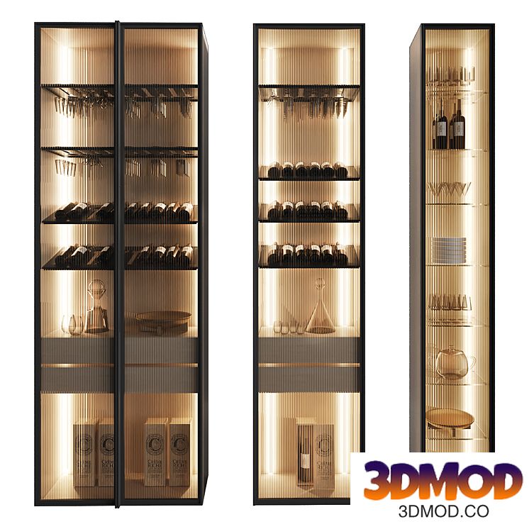 Set of display cases of different widths_2